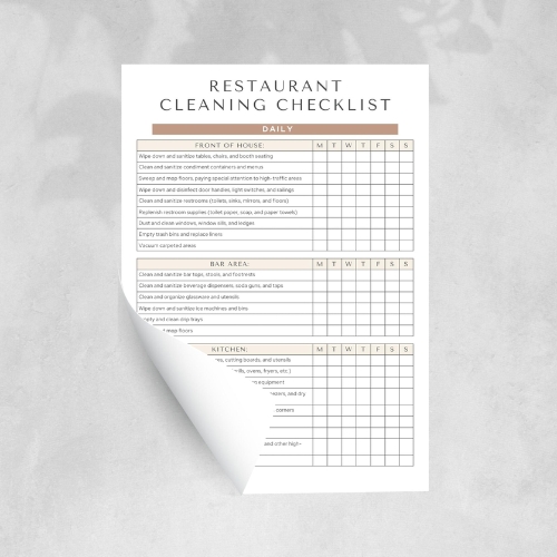 Restaurant Cleaning Checklist Apothecary Of Joy